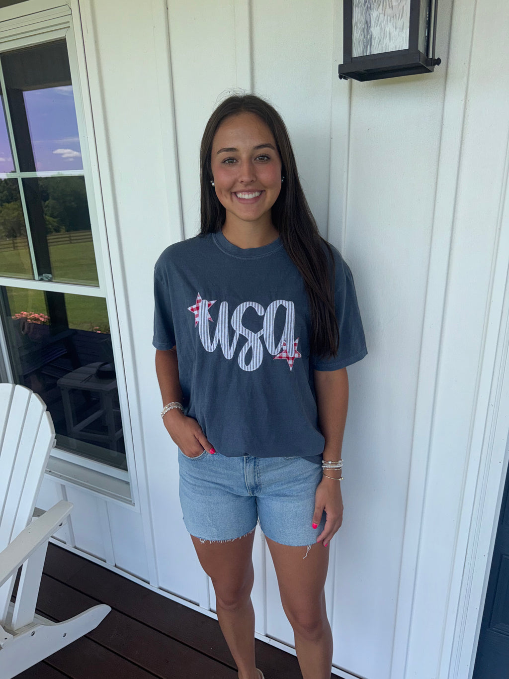 Embroidered USA Tee